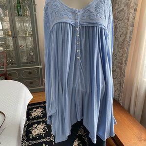 Free People light blue long sleeve top
